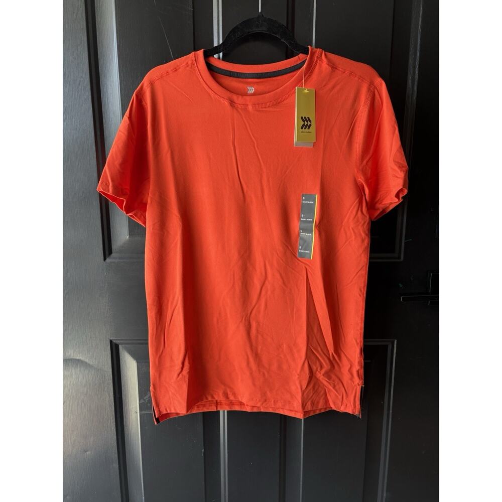 All In Motion Men’s T-Shirt Size S Bright Orange Activewear Tee Lightweight NWT